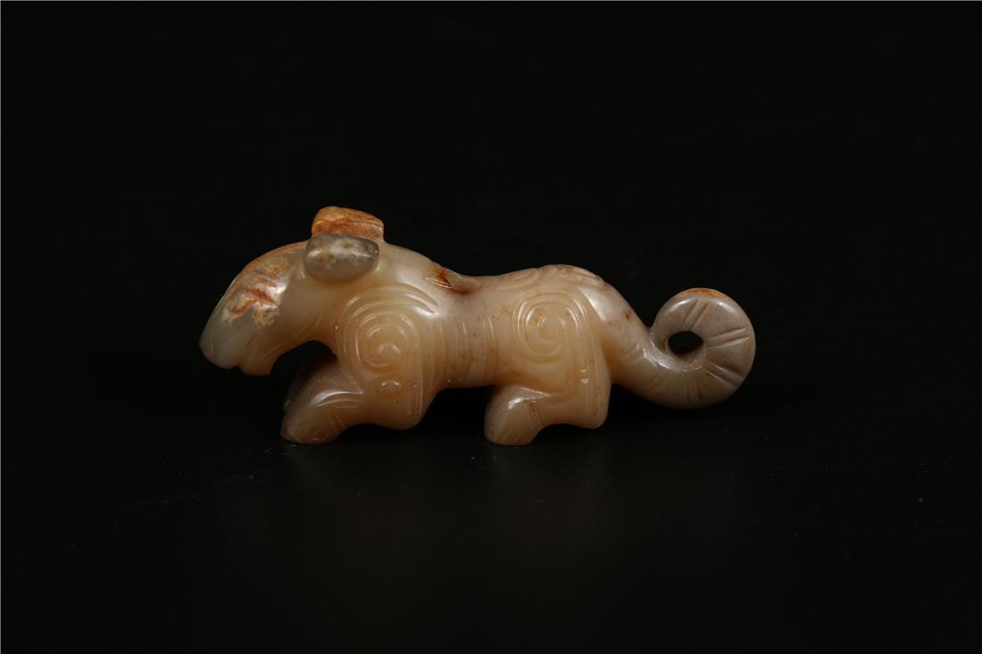 A HETIAN JADE DOG STATUE (1 of 8)
