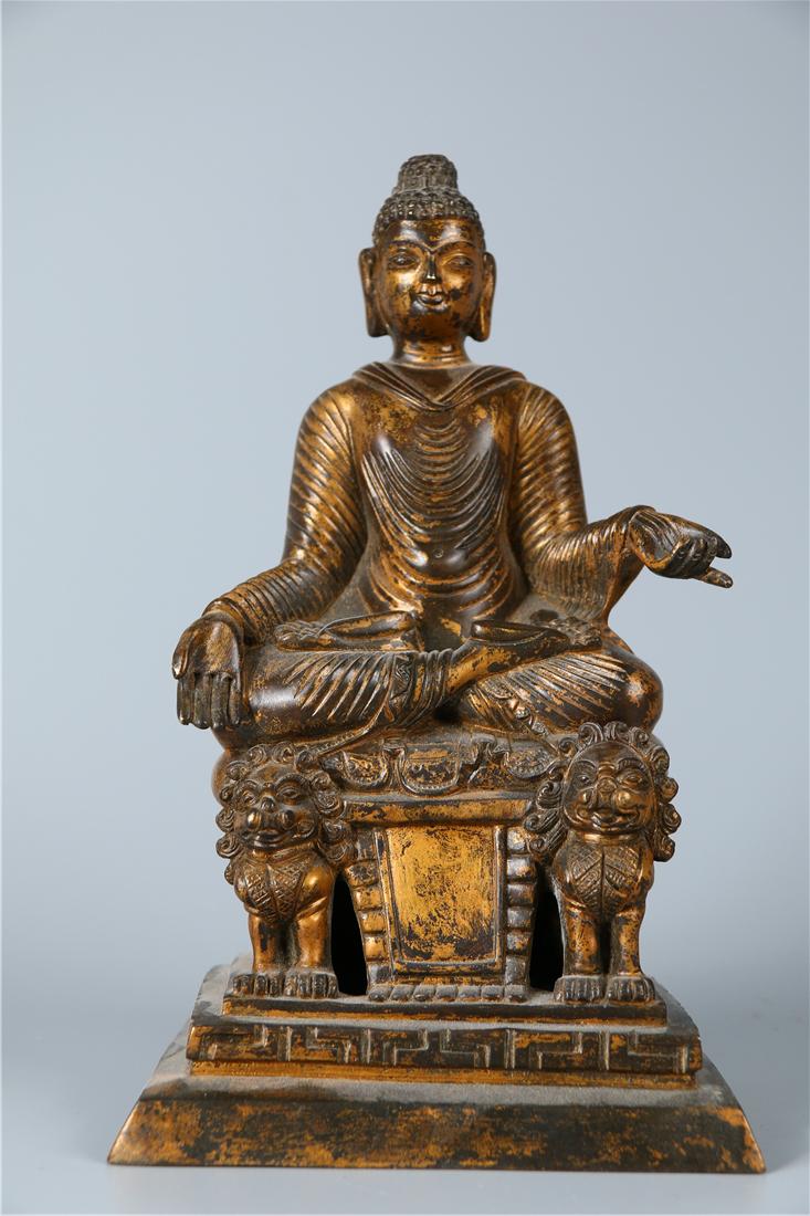 A GILT BRONZE SIWATE BUDDHA STATUE, MING DYN. (1 of 9)
