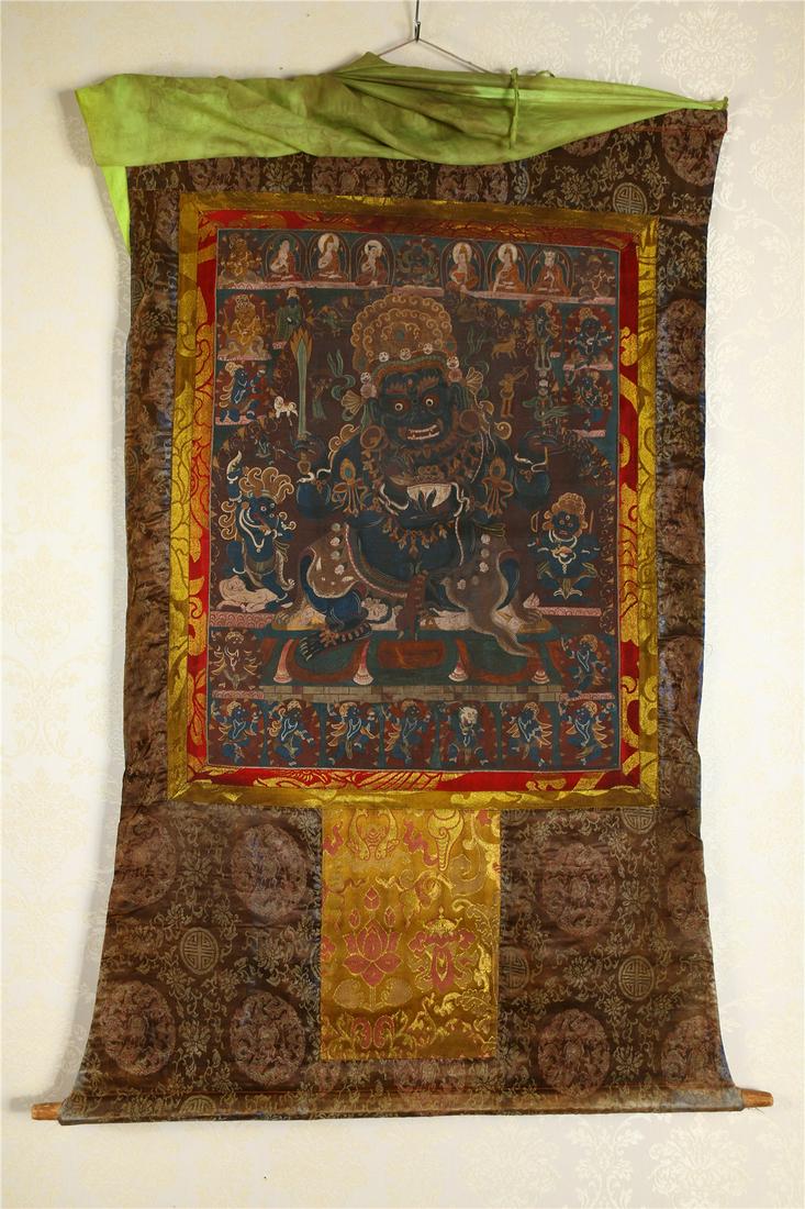 A MAHAKALA BUDDHA THANGKA, MING DYN. (1 of 10)