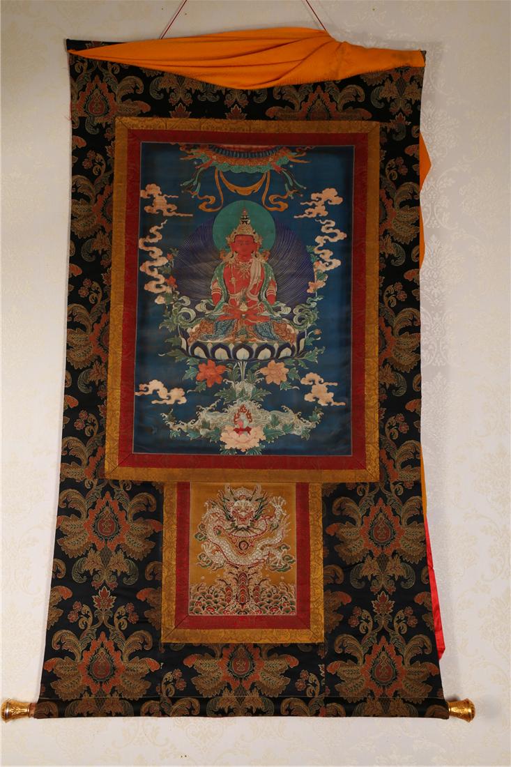 A LONGEVOUS GUANYIN BODHISATTVA THANGKA (1 of 9)