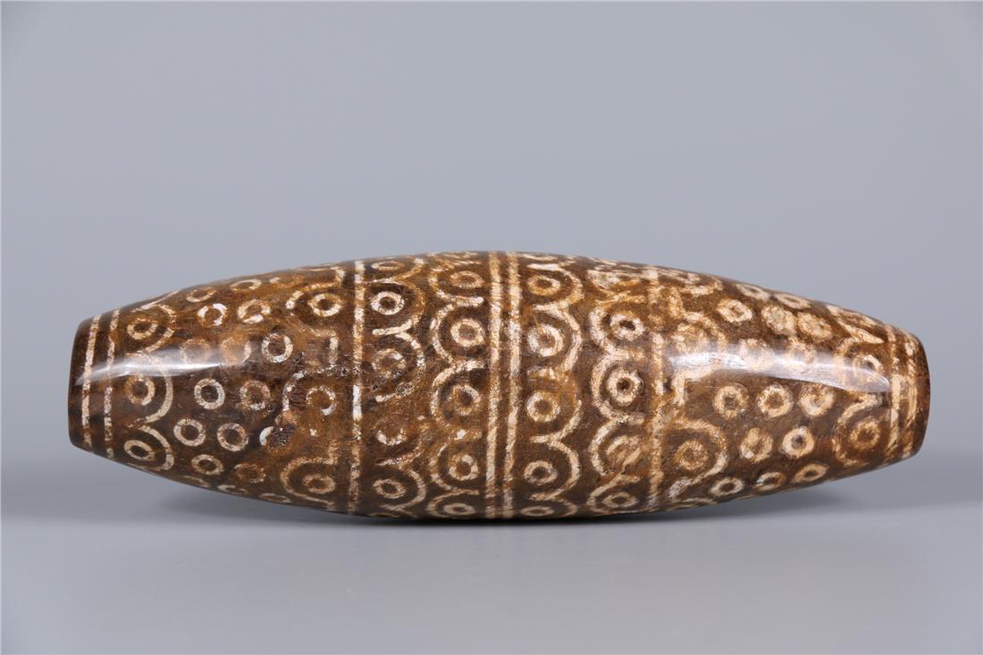 A AGATE DZI BEAD, YUAN DYN. (1 of 7)