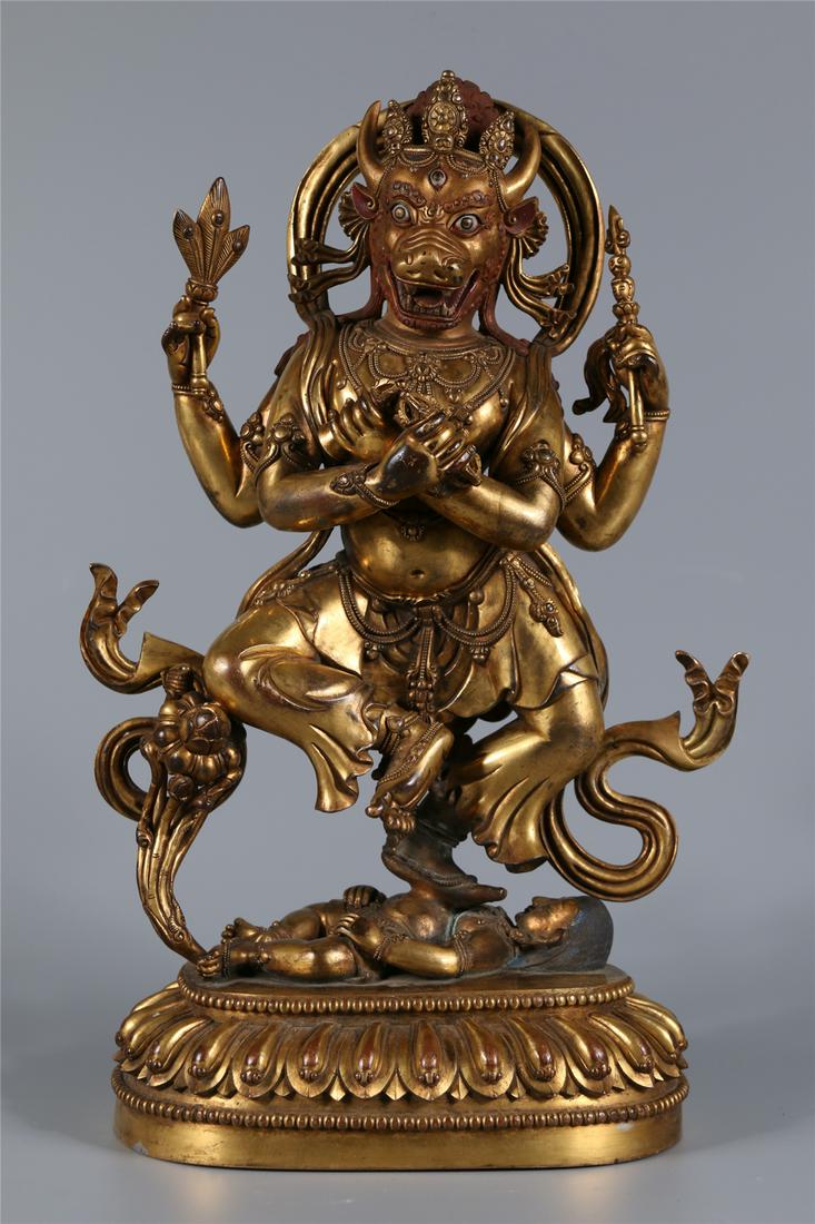 A GILT BRONZE  BUDDHA STATUE (1 of 11)