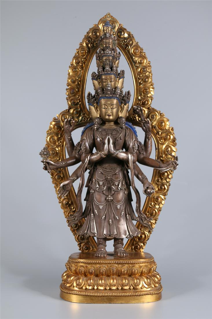 A GILT SILVER BUDDHA STATUE (1 of 7)
