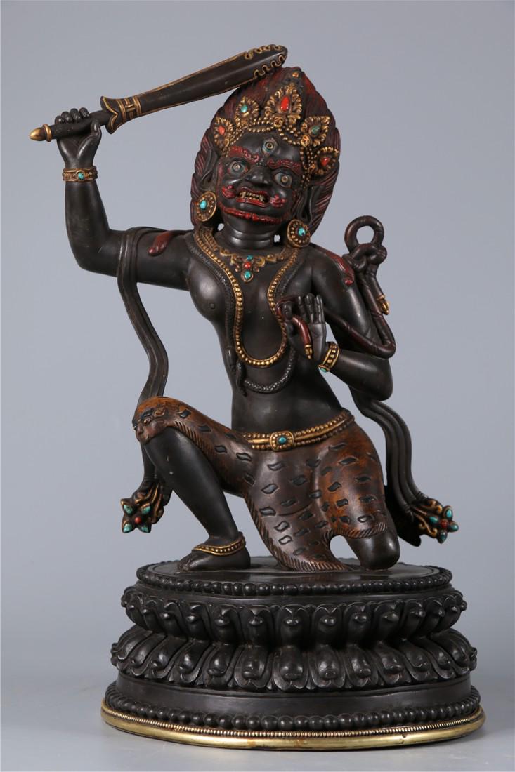 A STONE ACALANATHA BUDDHA STATUE (1 of 10)