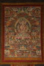 A CATTLEHIDE AMITAYUS BUDDHA THANGKA.