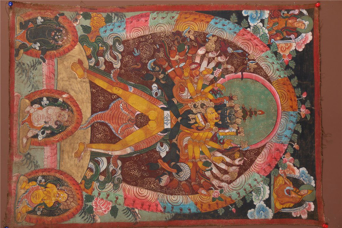 A KALACAKRAVAJRA BUDDHA THANGKA (1 of 8)