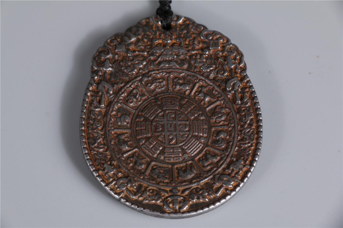 A CAST IRON NINE-GRID DESIGNED PENDANT (1 of 6)
