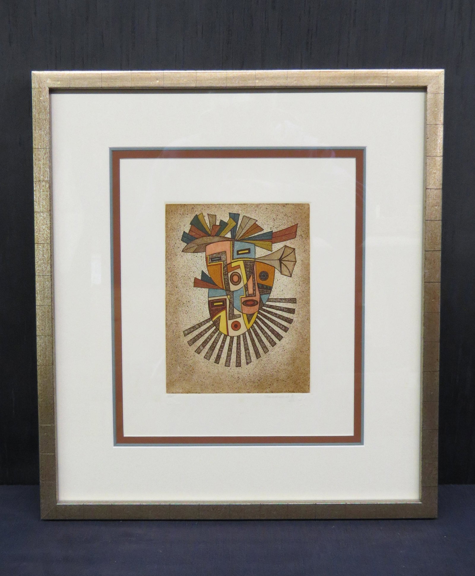 Copper Plate Print: Original Copper plate print "Unity of Prayer and Song" by Helen Hardin AKA, Tsa-Sah-Wee-Eh, with print documentation, image size 9 x 6 ¾", paper size 11 x 14", 3 out of 65, excellent condition.