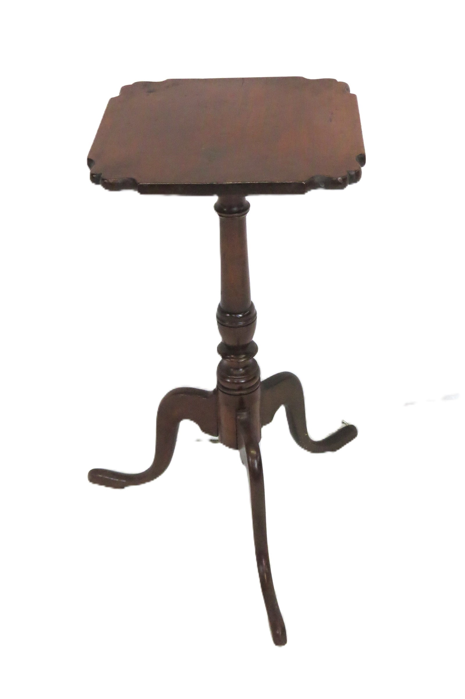 Diminutive cherry Queen Ann candle stand with shaped corners (1 of 7)