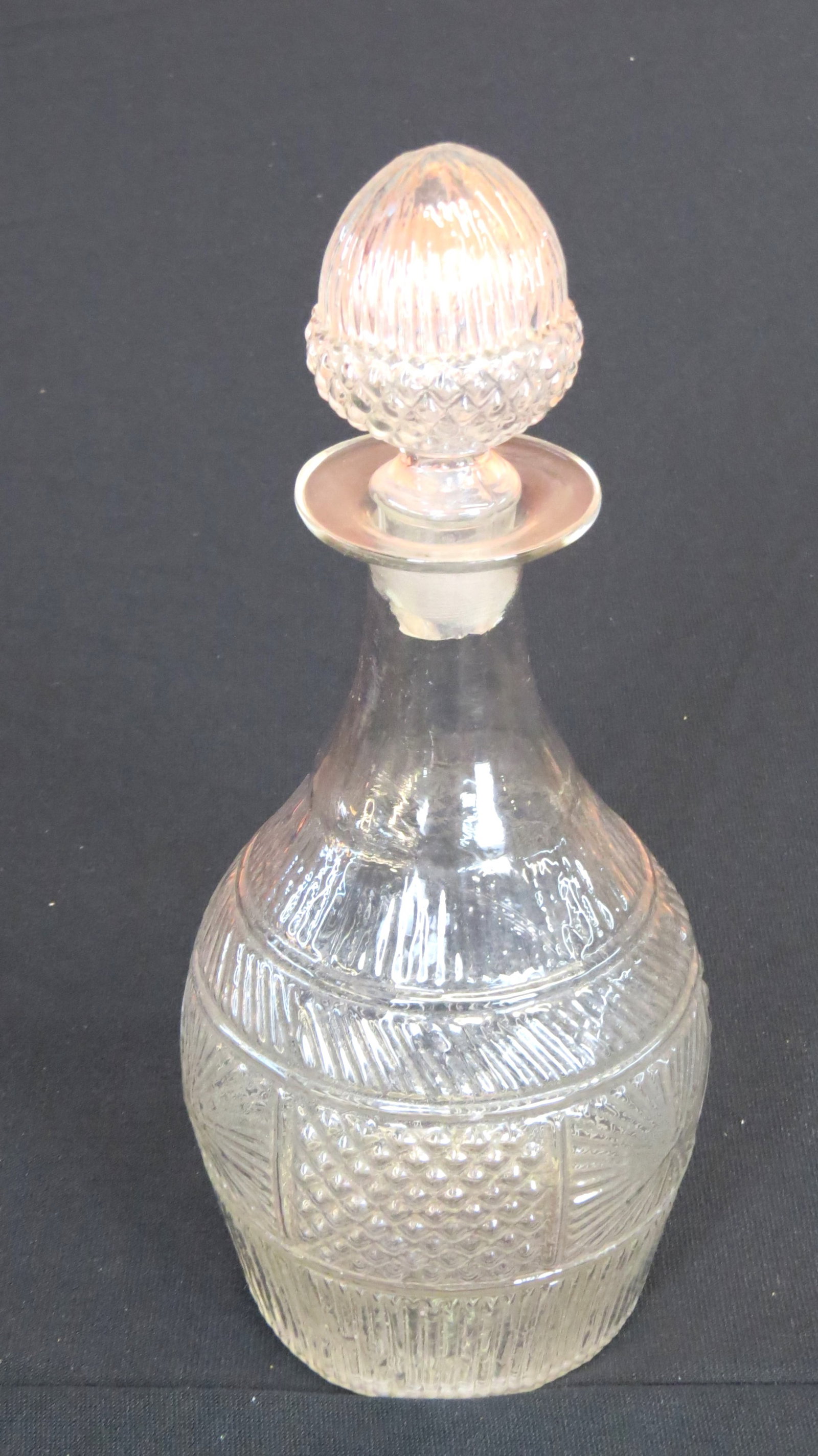 Three mold blown decanter with acorn shaped stopper (1 of 3)