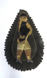 George Washington felt Pen Wipe: George Washington felt Pen Wipe with human hair, various material uniform with buttons and leather shoes, 17&rdquo; h. x 10 &frac12;&rdquo; w. shows signs of wear