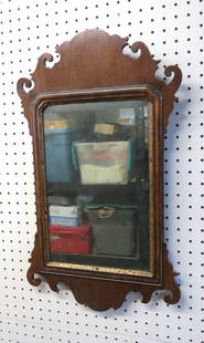 Queen Ann mahogany mirror: Queen Ann mahogany mirror, 25 &frac12;&rdquo; x 15&rdquo; very good condition
