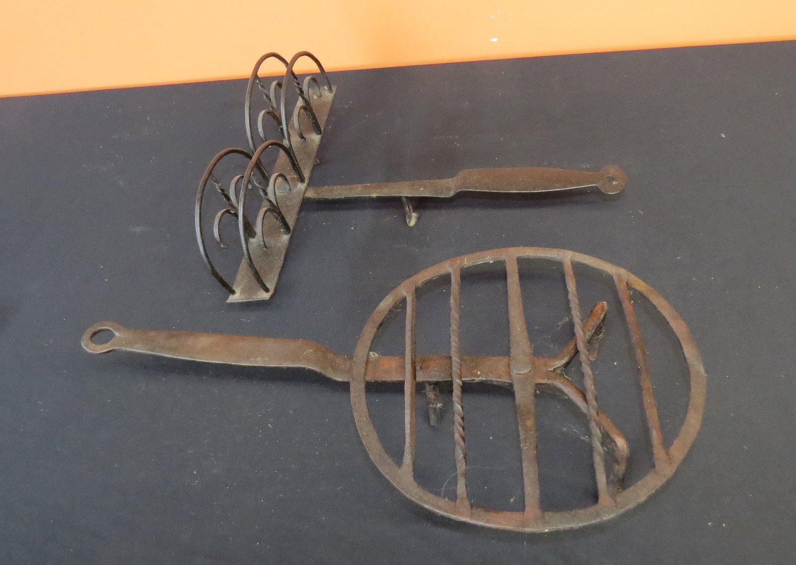 Wrought iron fireplace toaster and trivet (1 of 4)
