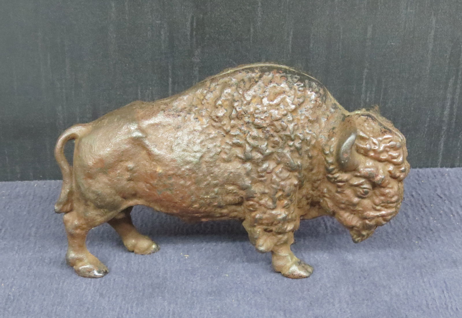 cast iron still bank: Large Bufalo cast iron still bank