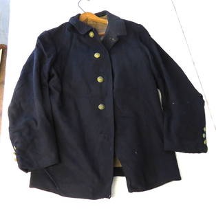 Mass Militia jacket: Mass Militia jacket with internal ink inscription Hosp. Stew. Burnham 8th Mass U. S. Vol., has all but one original brass eagle buttons, total of 10 buttons, Worn condition.