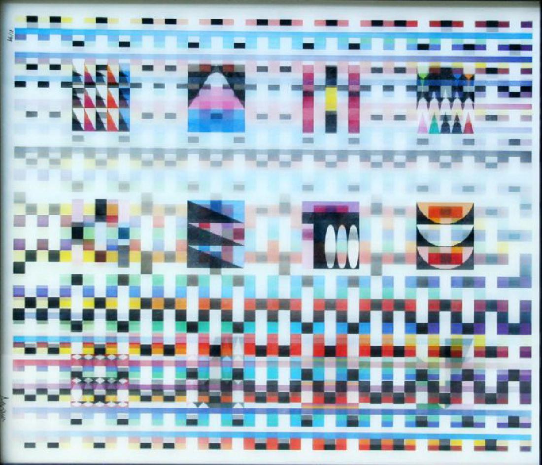Yaacov Agam (b. 1928): Lenticular Kinetic Serigraph, Edition 11/99, 16" x 14", Signed Lower Right, Framed.