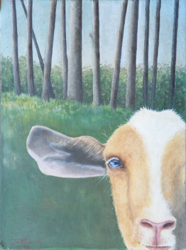 Diana Steege: Untitled - Goat, Oil on Canvas Board, 16" x 12", NA, Unframed.