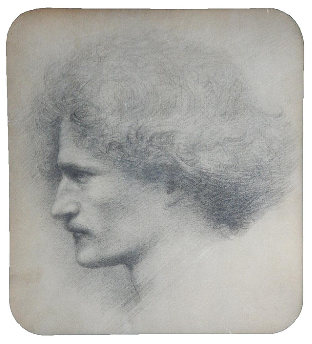 Edward Burne-Jones (1883-1898): Portrait of Ignacy Jan Paderewski, c. 1892, Lithograph, 10 7.5" x 9.75", Unsigned, Framed. Collection of Eric Weissberg.
