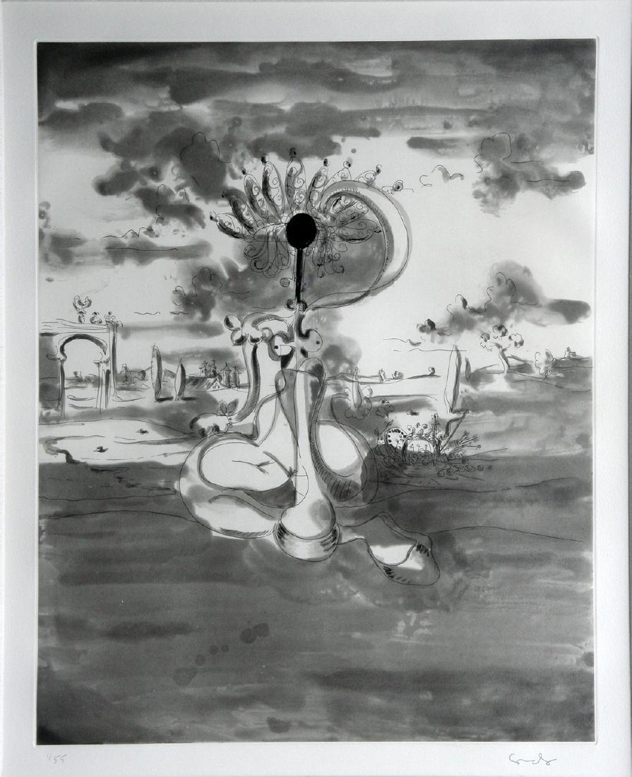 George Condo (b. 1957): Landscape, 1989, Lithograph, 19.5" x 15.5", Signed Lower Right, Edition 1/55, Framed