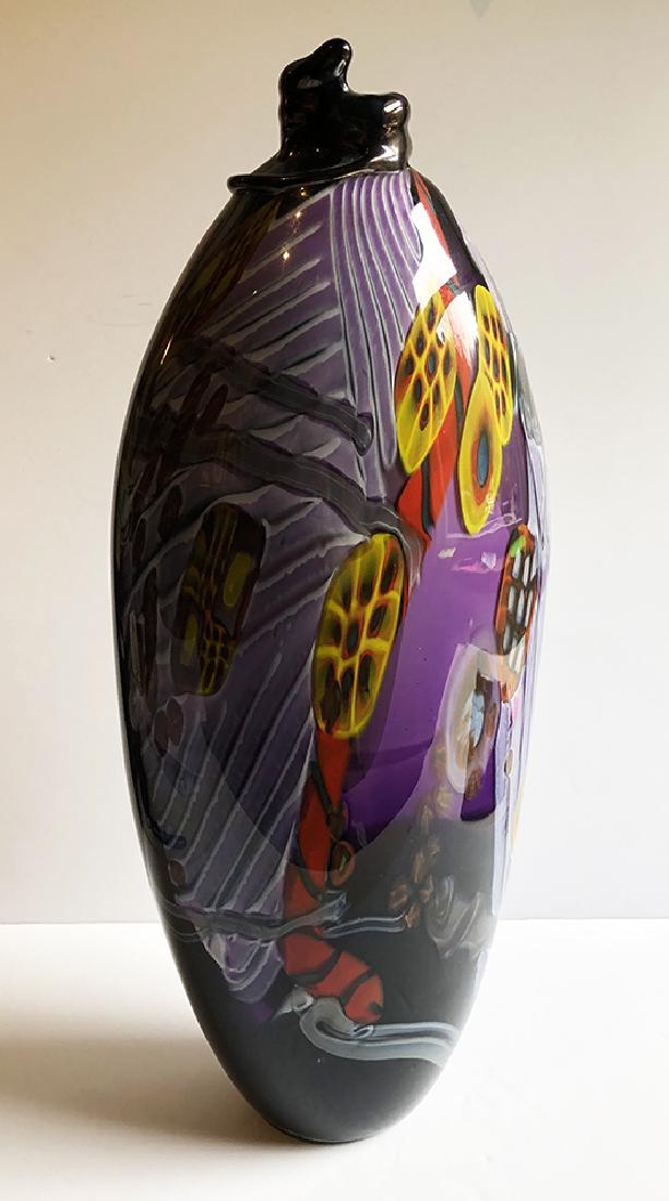 Unknown: Art Glass Vase, 14"H x 4"W, Signed on Bottom (indistinctly). Provenance: Clouds, Woodstock, NY.