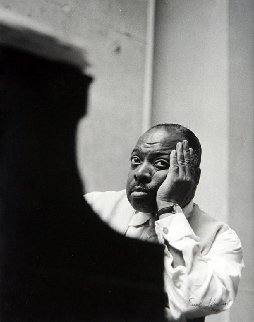 Chuck Stewart (1927 - 2017): Portrait of Count Basie (NYC), Early 20th C, Silver Gelatin Print, 13.25" x 10.25", Signed Lower Right, Framed