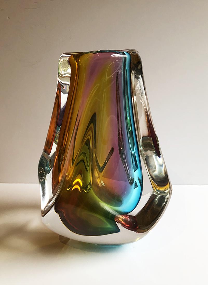 Harrie Art Glass: Glass Vase, 7.5" x 4.25", Signed on Bottom. Provenance: Clouds, Woodstock, MY