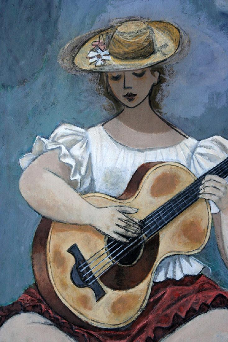 Fletcher Martin (1904-1979): Young Guitarist, c. 1980, Oil on Canvas, 50" x 30", Signed Upper Left, Framed