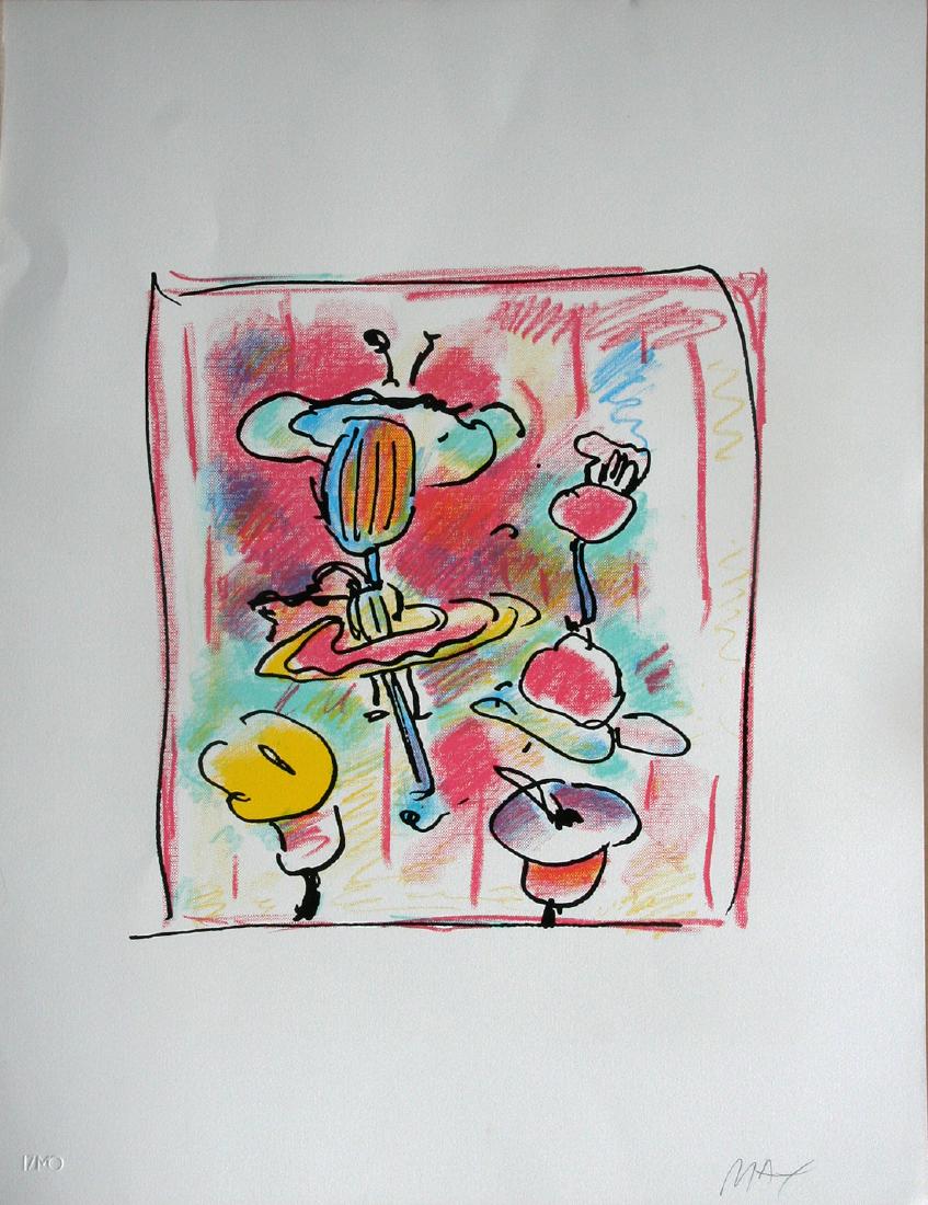 Peter Max (b. 1937): Lotus, c. 1990, Silkscreen on Paper, 16.5" x 15.25", Signed Lower Right, Unframed, Tyler Graphics.