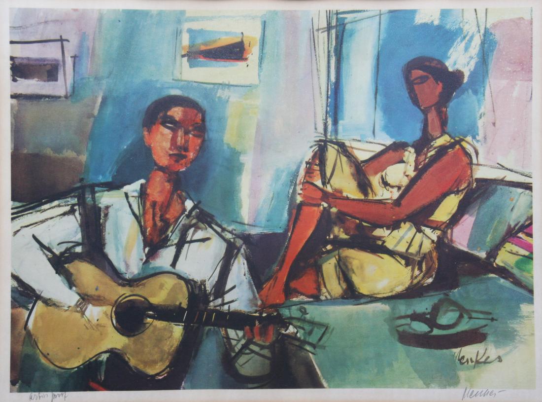 Sigmund Menkes (1896-1996): Song of Love, c. 1960, Lithograph, 16" x 22", Signed Lower Right, A/P, Framed