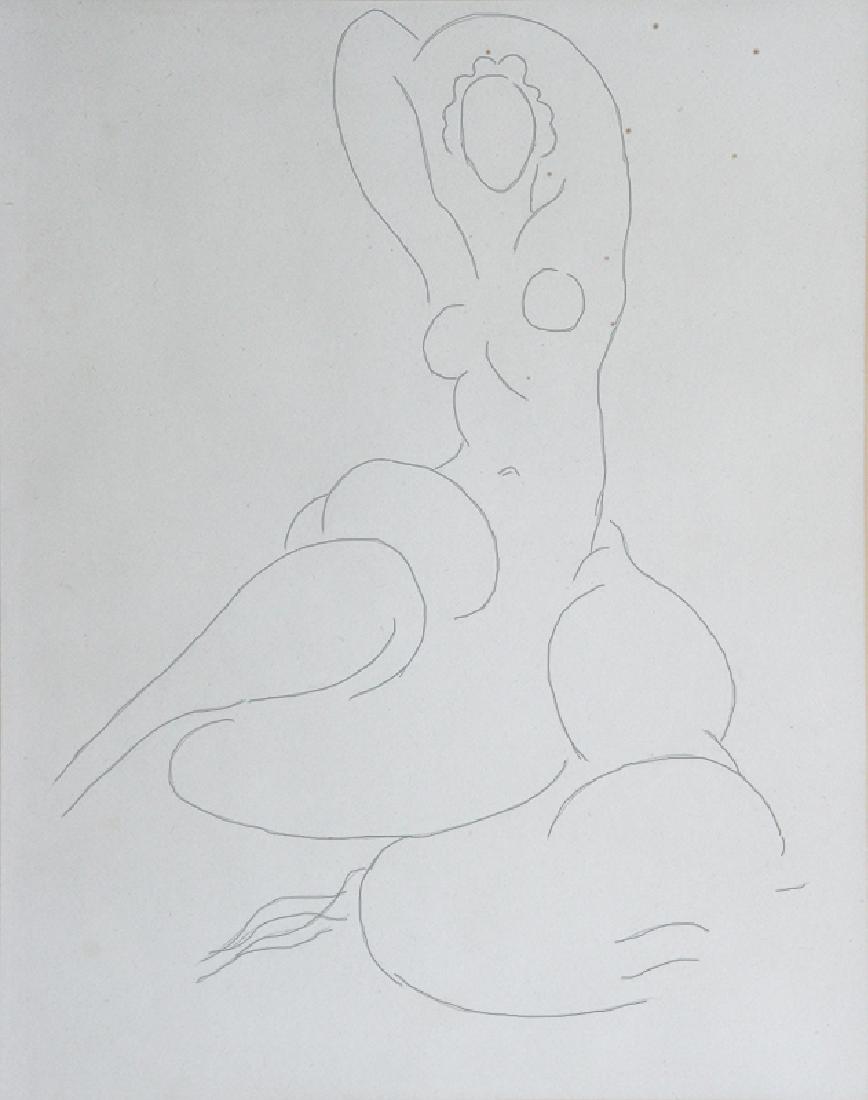 Henri Matisse (1869-1954): Nu Pour Cleveland (Nude for Cleveland), c. 1932, Etching on Chine-Collé, 14.25" x 11", Signed Lower Right, Edition 77/250, Framed