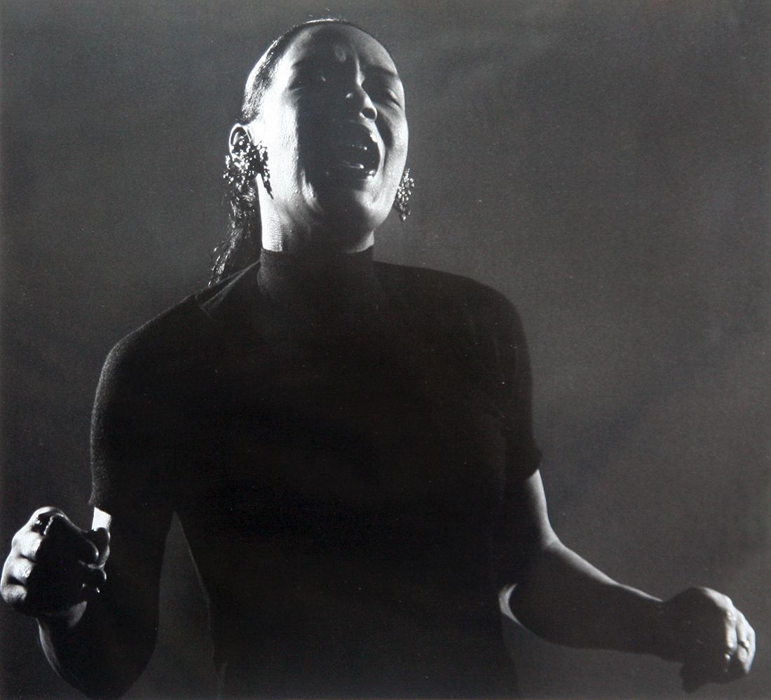 Dennis Stock (1928 - 2010): Billie Holiday, c. 1950 (printed later) Silver Gelatin Print, 10.25" x 11.5", Unsigned, Framed