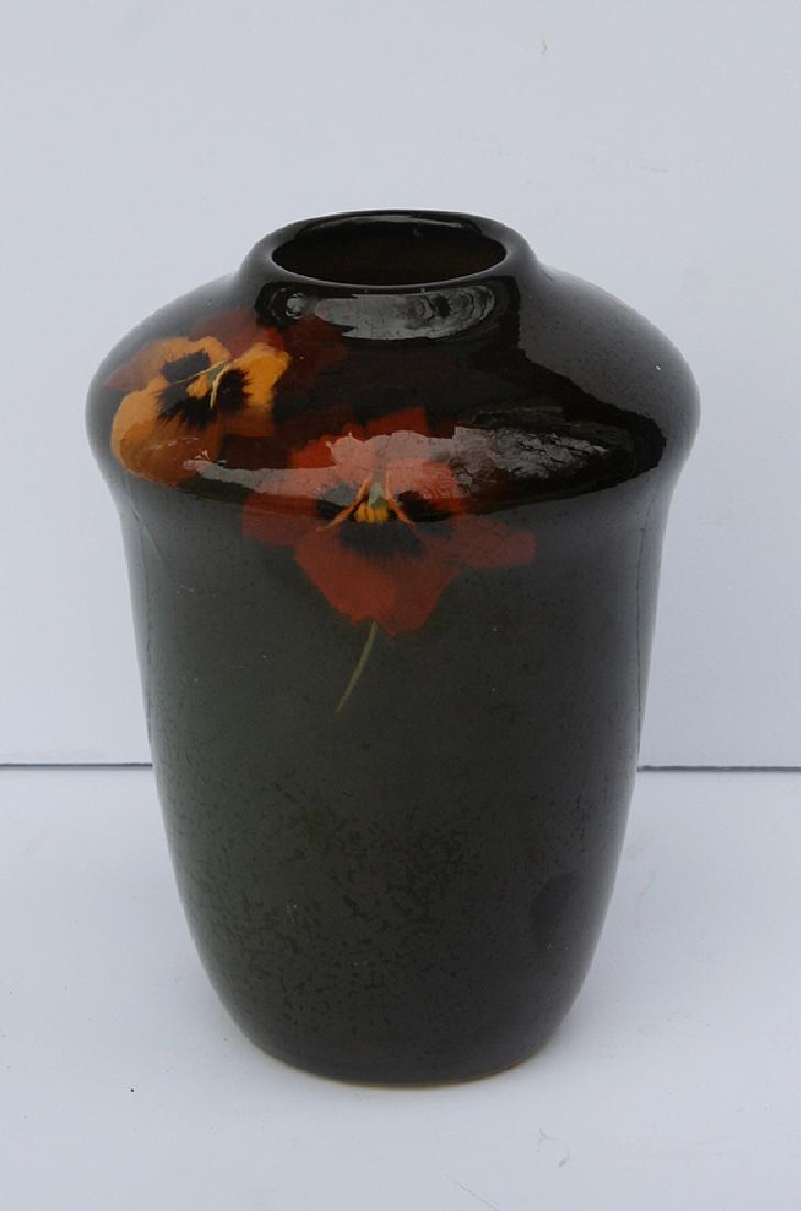 Weller Pottery: Glazed Pottery, 20th C, Pansy Motif, 7"H x 5"W