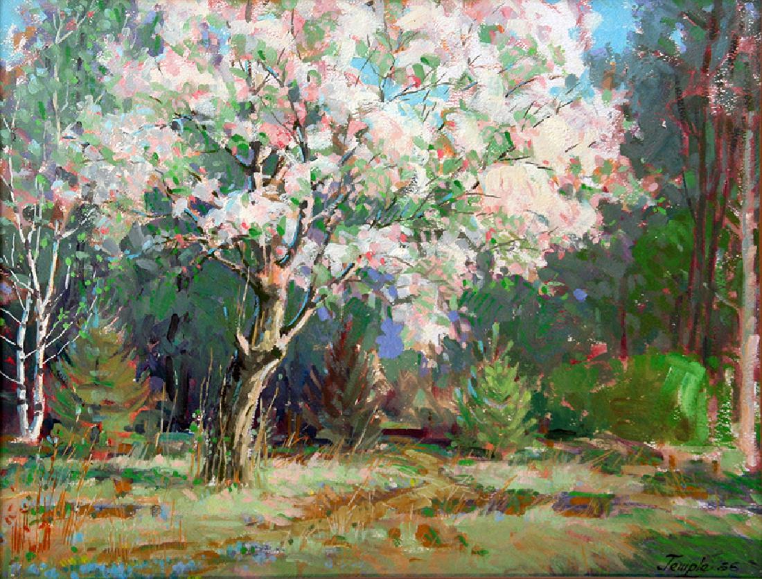 Harry Temple (20th C): Woodstock Landscape, 1955, 13.25" x 17", Signed Lower Right, Framed