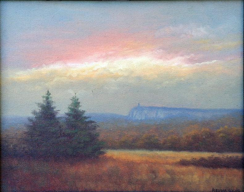 Kevin Cook (20-21st Century): "Approaching Front (Mohonk)", 2005, Oil on Canvas, 8" x 10", Signed Lower Right/Verso, Framed.