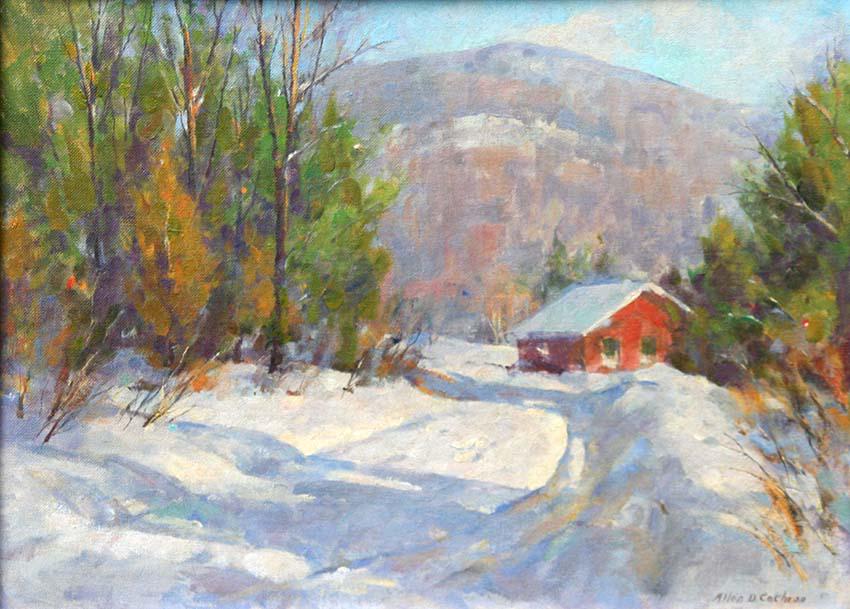 Allen Cochran (1888-1971): "Winter Landscape - Woodstock, c. 1960, Oil on Canvas Board, 12" x 16", Signed Lower Right.