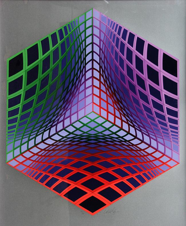 Victor Vasarely (1906-1997): Untitled, 2000m Serigraph, 32" x 28", Signed Lower Center, Edition 146/300, Framed. Provenance: Circle Fine Art.