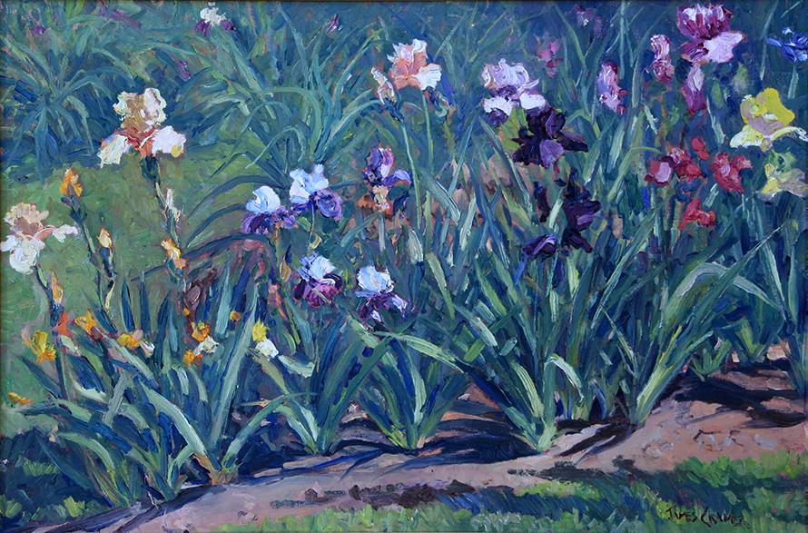 James Cramer (20th Century): "Iris", c. 2000, Oil on Canvas, 18" x 28", Signed Lower Right, Framed.