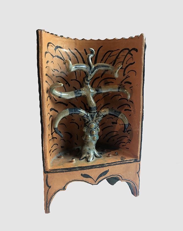 Carl Walters (1883 - 1955): "The Tree of Life", 1941, Glazed Ceramic, 8.5" x 5.25" x 2.75", Signed on Bottom