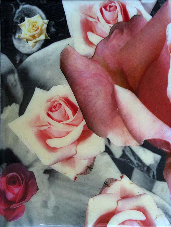 Peter Dayton (20th Century): Roses, 1993, Photocopy/Collage/Resin on Canvas, 11" x 9", Signed on Verso, Unframed.