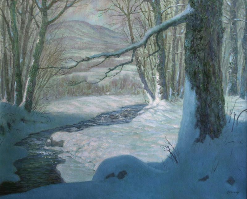 Richard Jeffrey (20th Century): Light and Shade - Woodstock, 1993, Oil on Canvas, 24" x 30", Signed Lower Right, Framed.