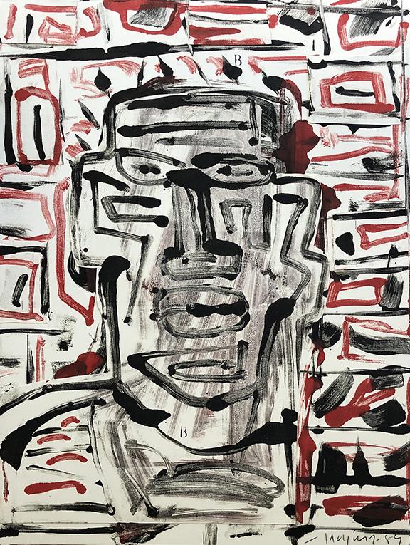 Ernest Frazier (1942-2004): "Bigger-Little" for Richard Wright, 1989, Collage on Paper, 29" x 22.25", Signed Lower Right/On Verso. Note: Signed and titled on verso.