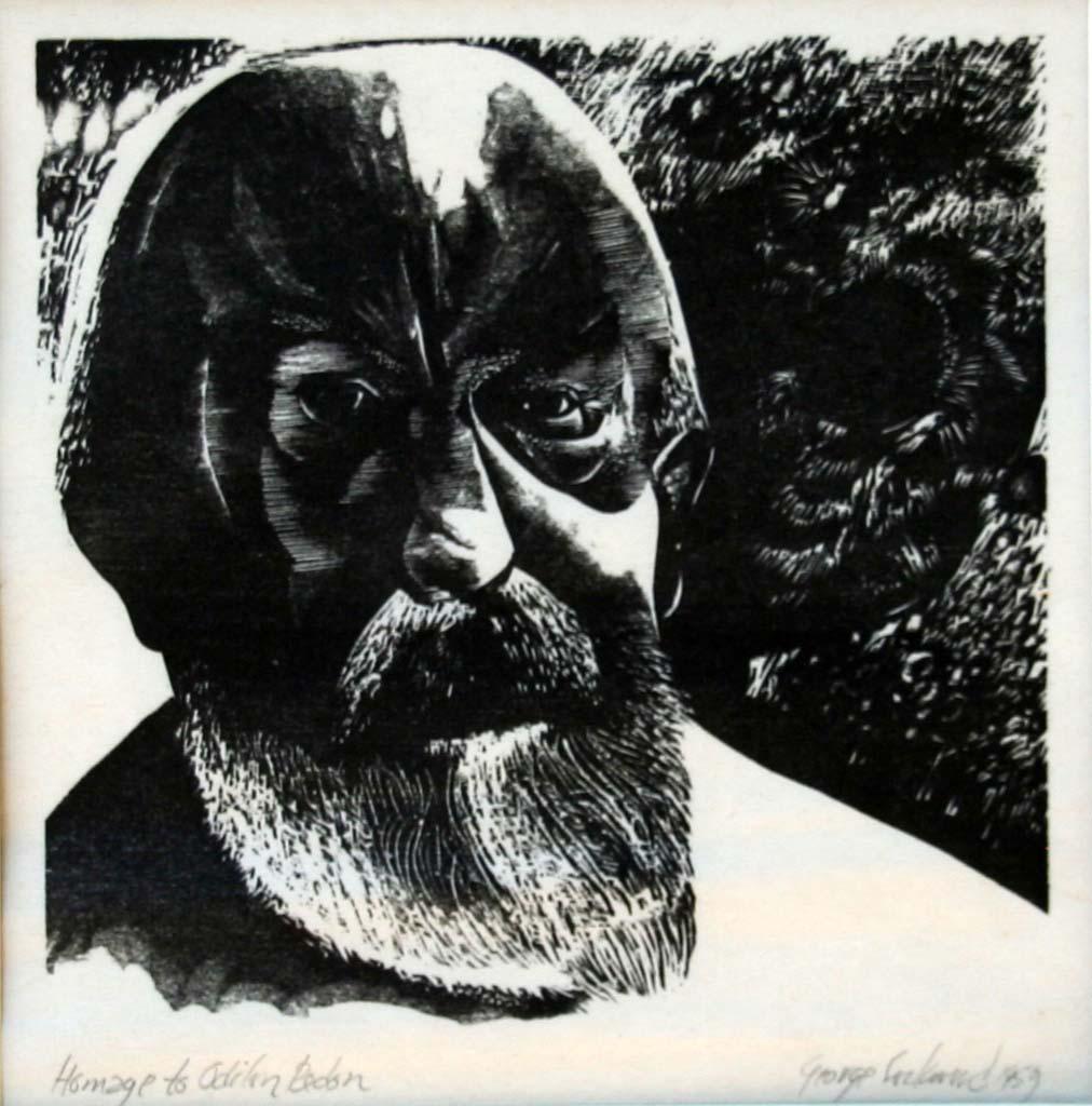 George Lockwood (20th Century): "Homage to Odilon Redon", 1959, Woodcut, 7" x 7", Signed Lower Right.