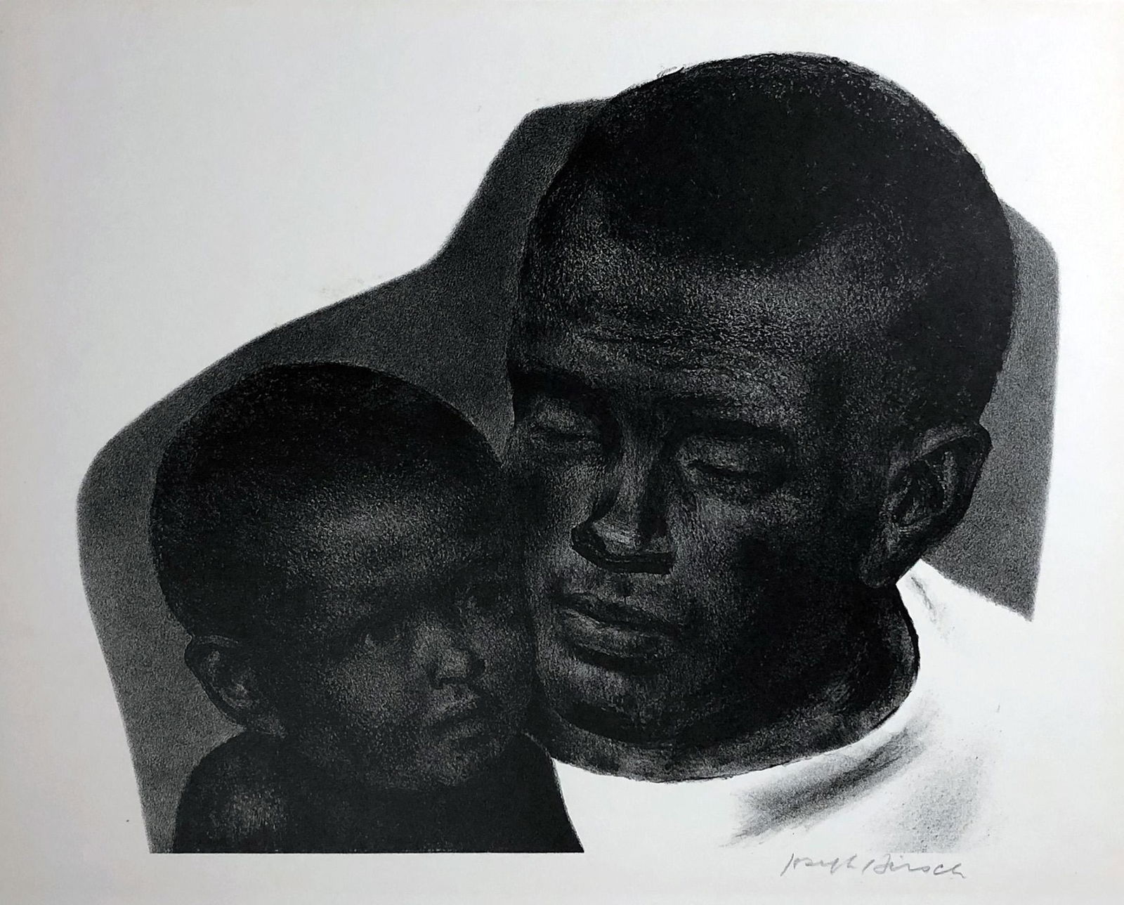 Joseph Hirsch (1910-1981): "Father and Son", Lithograph, 10.5" x 12.5", Signed Lower Right. Note: Cole #10.