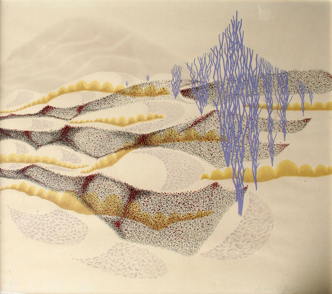 Bernard Steffen (1907-1980): "Winter Meadow", 20th Century, Serigraph, 29" x 32", Signed Lower Right and on Verso.