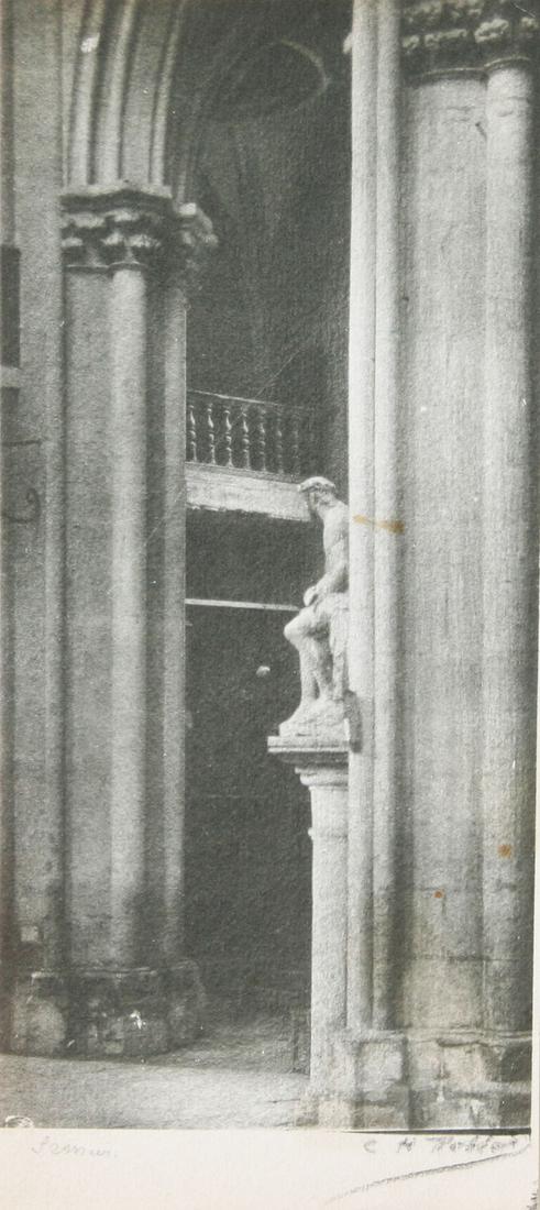 C.H. Roblot (20th Century): "Pillar", Vintage Bromoil Print, 9" x 4.5", Signed and Titled in Pencil.