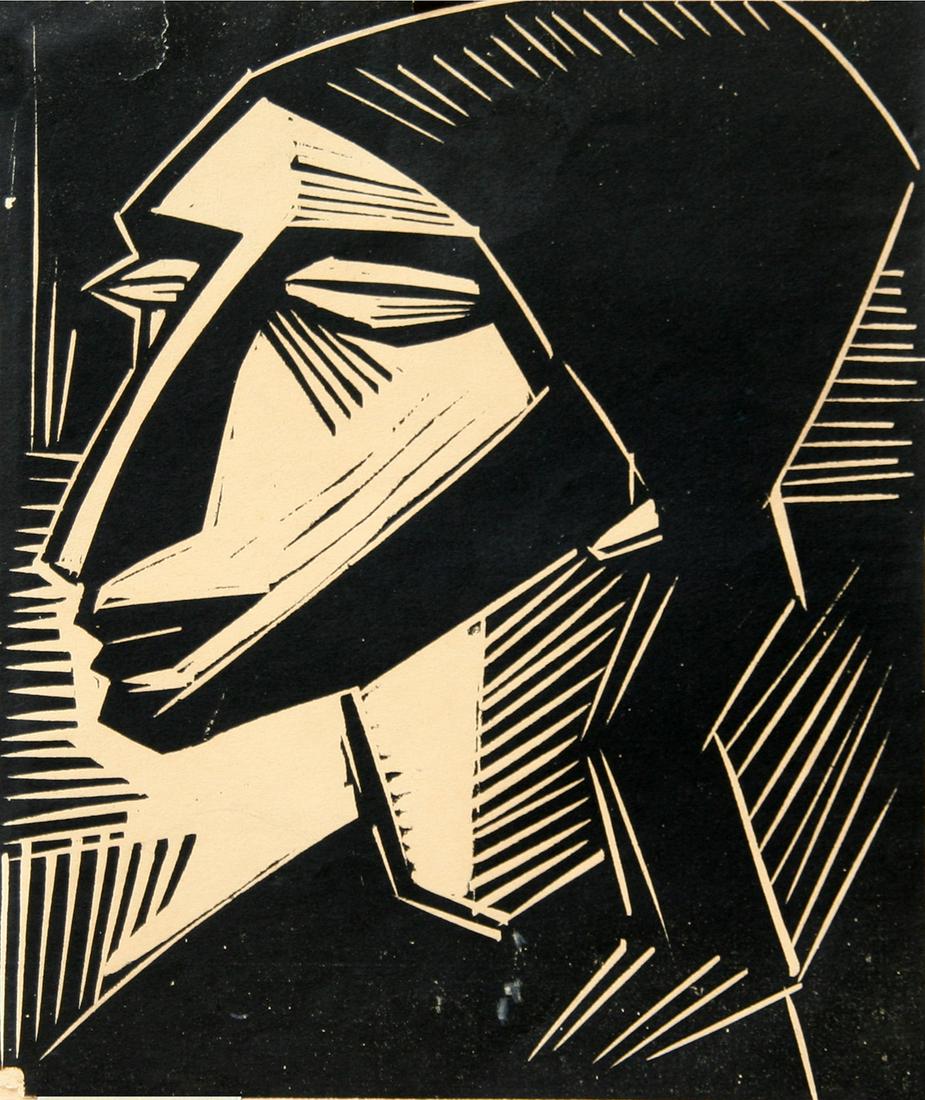 Emil Maetzel (Attributed, 1877 - 1955): "Salome", c. 1919, Linocut, 8.5" x 6.75", Unsigned. Note: Left corners - minor loss.