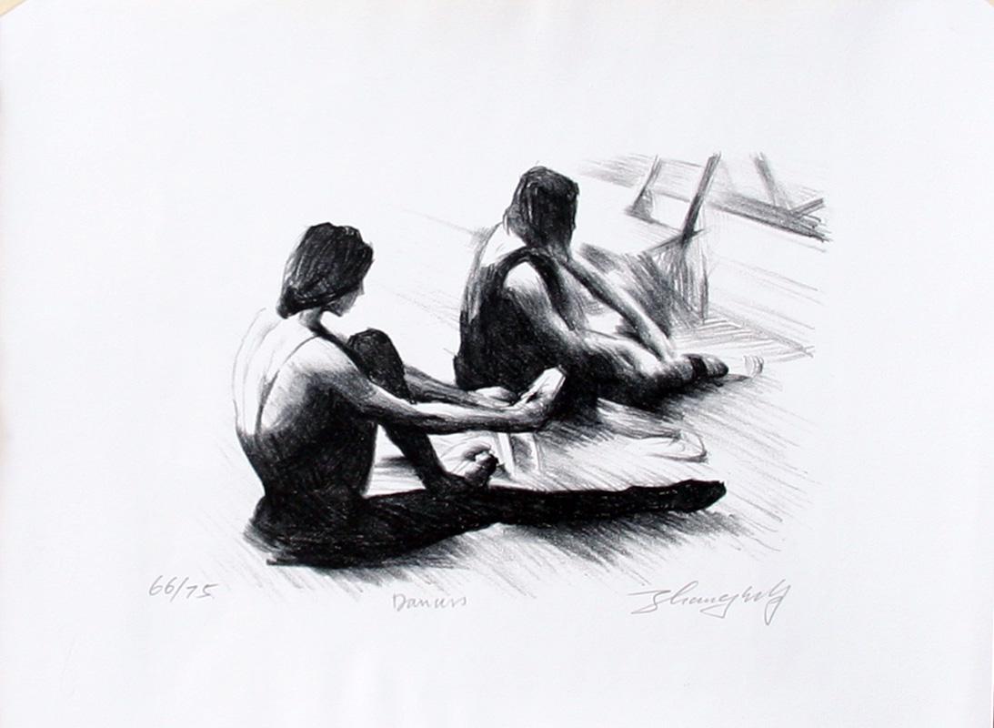 Zhang Hong Nian (20th Century): "Dancers", c. 2000, Lithograph, 7" x 9", Signed Lower Right.