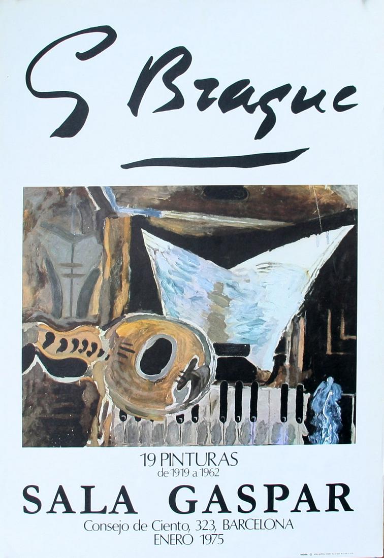 Georges Braque (1882-1963): Exhibition Poster, 1975, Sala Gaspar, Barcelona, Lithograph, 27" x 19.5".