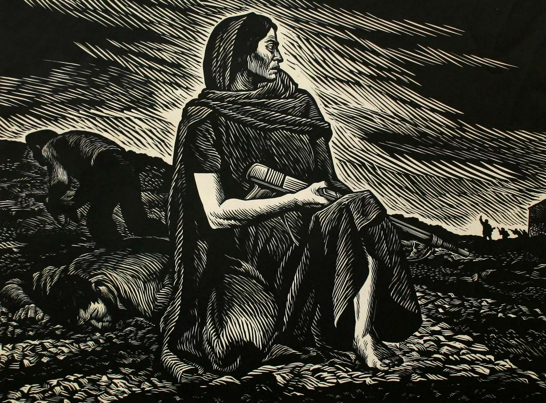 Alberto Beltran (1923-2002): "Manuela Sanchez - Spanish Geurilla" 20th Century, Lithograph, 12" x 16.25", Signed Lower Right (in plate).
