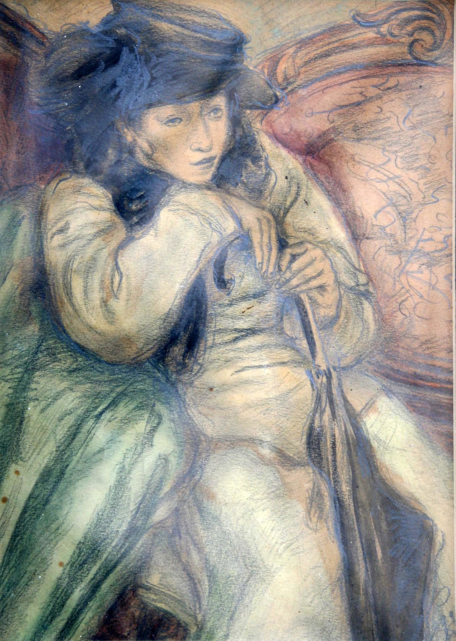 Peggy Dodds (1900-1989): "Portrait of Sarah Kuniyoshi", 1932, Graphite and Watercolor on Paper, 12" x 9", Signed on Verso.